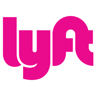 The logo for lyft, pink letters spelling out "lyft"